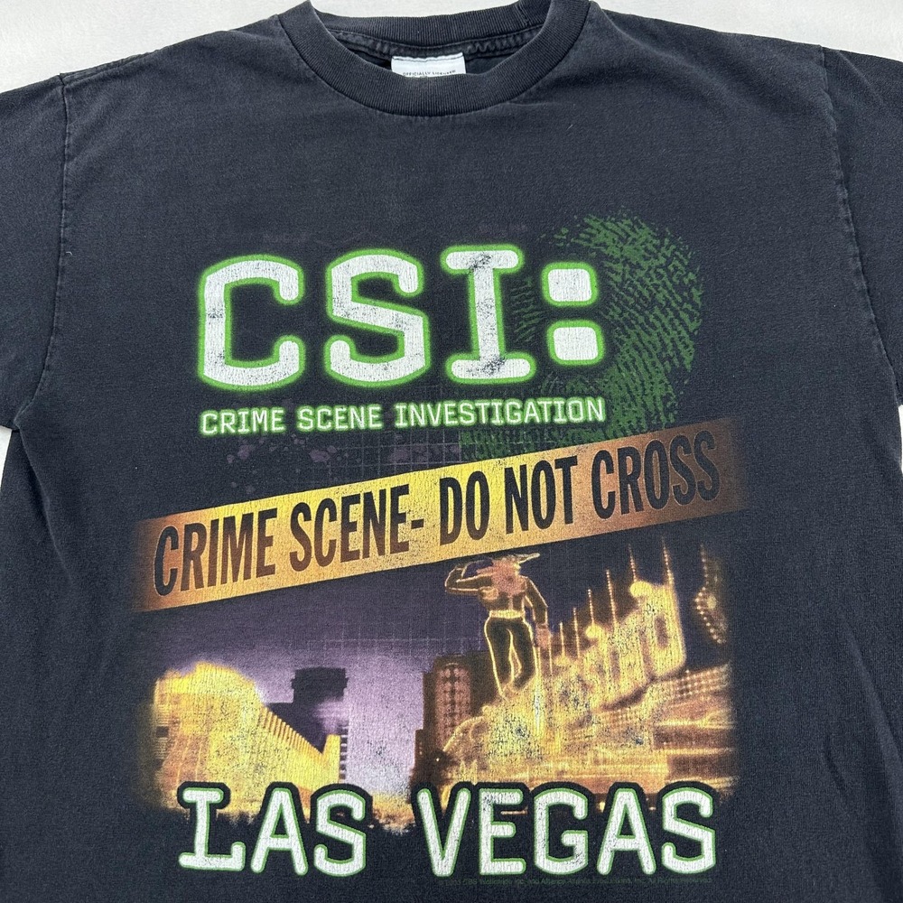 Vintage CSI Las Vegas Shirt Men's Large‎ 2005 Crime Scene Investigation TV Promo